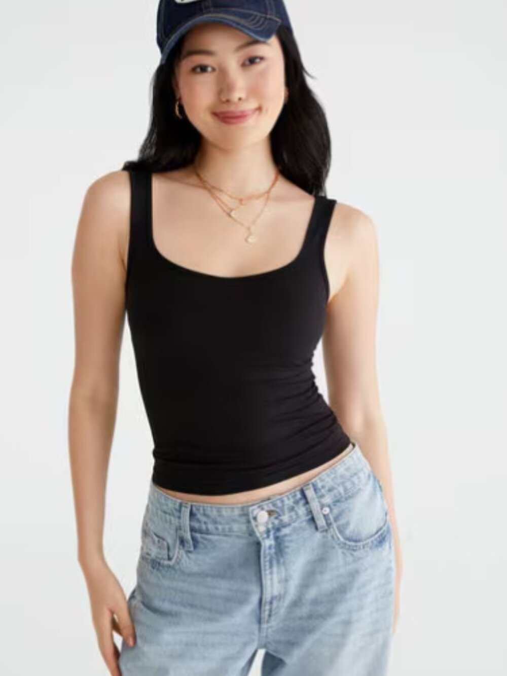 aeropostale Buttery Soft Sweetheart Tank Black Size Large